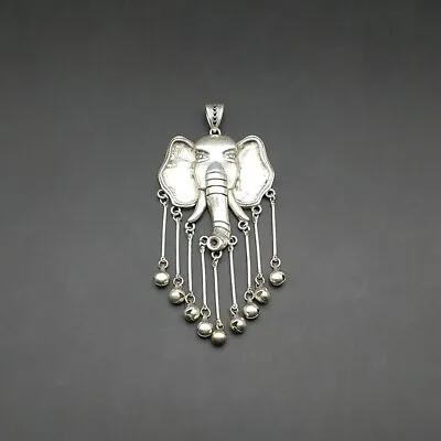 Tribal Pure Handmade Miao Silver Tassels DIY Embedded Elephant Necklace Pendant • $20