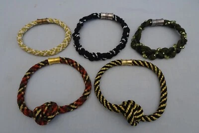£59.22 • Buy Vintage Lot Of 5 Twist & Braided Necklace Magnetic Snap Valerie Peyton Horn VPH