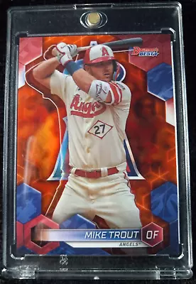 2023 Bowman's Best Orange Refractor Mike Trout SSP! #/25!!! Angels!!! • $65