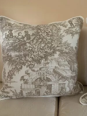 PILLOW COVERS LAURA ASHLEY Toile Pastoral CREAM Browns Design -Cream Back-2avai • £67.56