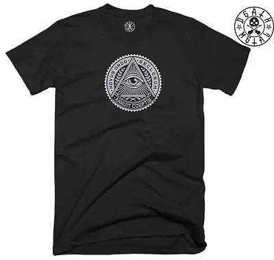 Annuit Coeptis T Shirt Music Clothing Rock Metal All Seeing Eye Illuminati Top • £10.99