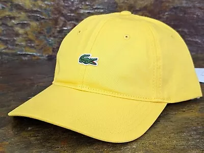 Lacoste Mens Contrast Strap And Crocodile Cotton Cap Yellow One Size RK4714 HDW • £29.99