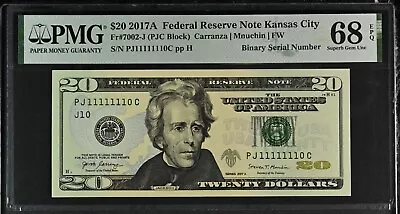 Rare $20 Bill  *** Seven-In-A-Row Serial Numbers*** PJ11111110 C • $150