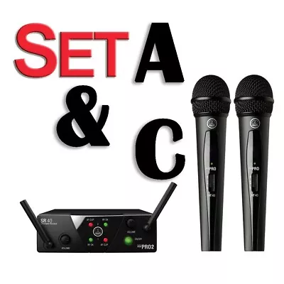 AKG WMS40 Mini Dual Vocal Set A & C Microphone Band US25 3350X00050 Double Mic • $240