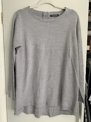 Ladies Bon Marche Jumper Size Medium Grey Loose Fit New Zip Back • £7.99