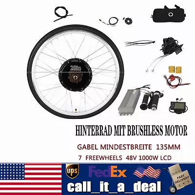 28  Electric Bicycle EBike Rear Wheel Motor Conversion Kit With LCD 48V 1000W US • $203.31