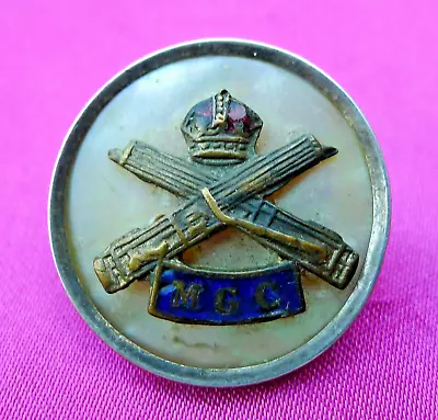 Ww1 Mgc Machine Gun Corps Silver Enamel & Mother Of Pearl Sweetheart Badge • $19.43