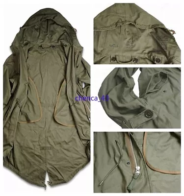 WW2 U.S. Army M-1951 Fishtail Parka Mens M51 Vintage Military Trench Jacket Coat • $98.28