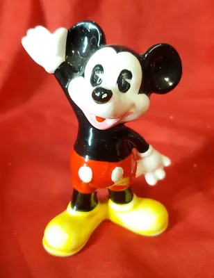 Vintage Waving Mickey Mouse Disney Japan Ceramic 4  Statue Figurine • $9.93