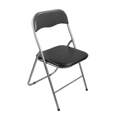 Heavy Duty Black Folding Chair Easy To Store Multi-purpose Durable Metal Chair • £15.95