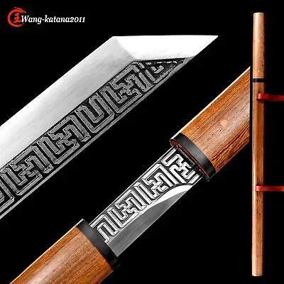 Rosewood Stick Sword Ninja 9260 Spring Steel Fulltang Japanese Straight Ninjato • $99