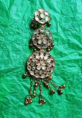 Kundan Gold Forehead Jewellery Matha Tikka Indian Bollywod Fashion Bridal Ethnic • £6.49