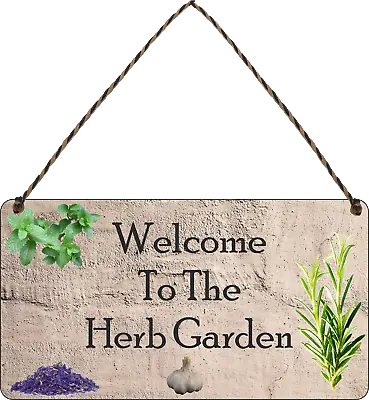 £5.99 • Buy Welcome To The Herb Garden Sign Allotment Home Hanging Sign Garden Gifts Shed