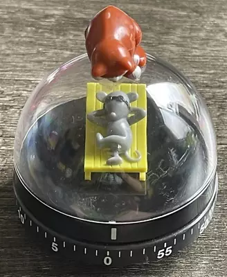 Vintage Cat & Mouse 60-Minute Kitchen Cute Timer Home Decor Tested & Works Wind • $29.97