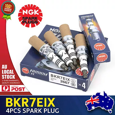 OEM 4* NGK SPARK PLUGS Part Number BKR7EIX Stock No. 2667 Iridium IX Genuine Set • $66.88