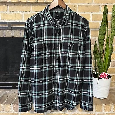 Vans Mens Green Plaid Flannel Shirt Size Medium • $18