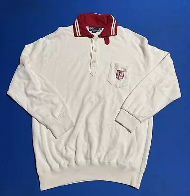 Vintage Polo Ralph Lauren Collared Long Sleeve Shirt Knitted Pocket Mens XL • $80.99