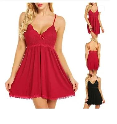 £9.99 • Buy Plus Size Women Sexy Lace Babydoll Lingerie Night Sleepwear With Underwear Dress