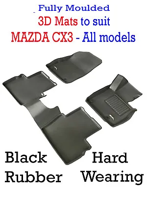 Fits Mazda CX-3 CX 3 CX3 Genuine 3D Black Rubber Car Floor Mats  • $2019