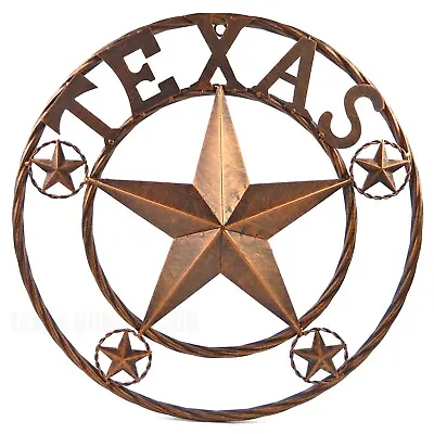 Texas Metal Wall Star With Stars Ring Brushed Copper Finish 18 Inch • $29.95