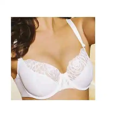 Panache Superbra Harmony Full Cup PLUNGE  Bra (4031) In WHITE COLOUR!!! AA-37 • £9.49