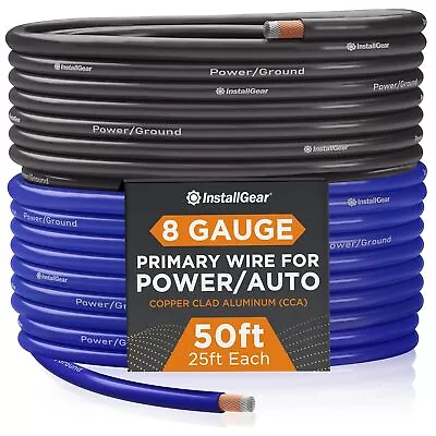 8 Gauge Wire (50ft) Copper Clad Aluminum Car Audio Speaker RV Trailer Wiring • $27.95