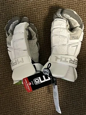 Maverik M6 Lacrosse Gloves 12  (MED) White *BRAND NEW W/TAGS + Free Ship* • $99