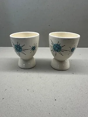 Franciscan Atomic Starburst Egg Cup Holders- 2 - Rare Find Great Price • $250