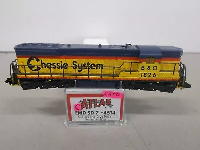 Atlas/kato ~ B & O - Chessie System Sd-7 Locomotive # 1826 ~ Lot C~ N Scale • $85