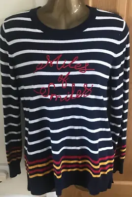 OASIS NAVY STRIPED JUMPER  Nautical Size 12 • £3