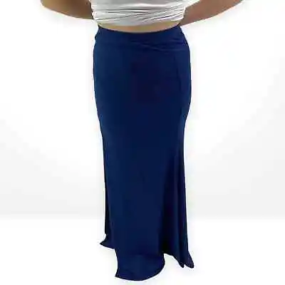 SAGE THE LABEL Blue Stretch Knit Floor Length Maxi Skirt  • $35