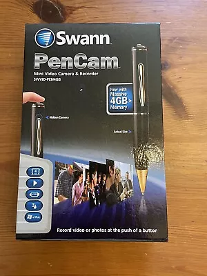 £41.52 • Buy SWANN SWVID-PEN4GB-GL PenCam 4GB Mini Video Camera & Recorder- NEW James Bond!