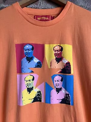 Shanghai Tang Men’s Mao Tee Sz Large Bright Orange 100% Cotton • $160