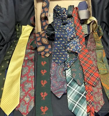 Lot Of 20 Designer & Vintage Neckties GAP HILFIGER Van Heusen Cross Windsor • $16