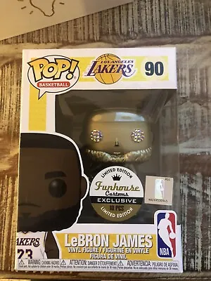 Funko Pop #90 Gold Metallic Lebron James Lakers Funhouse Custom Exclusive 1/10 • $4500