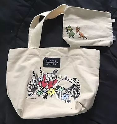 Moomin Canvas Tote Bag 12” X 8” And Small Zip Pouch 6.5” X 4.5” • $20