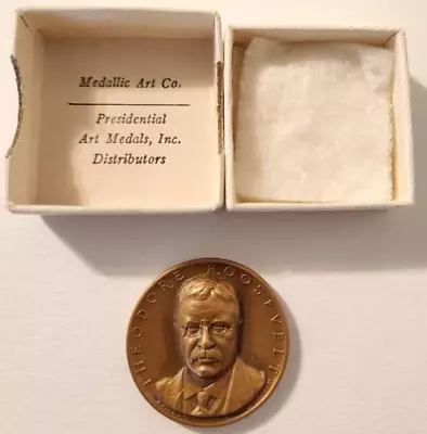 Medallic Art Co. Presidential Art Medal Theodore Roosevelt With Box Holder! • $19.99