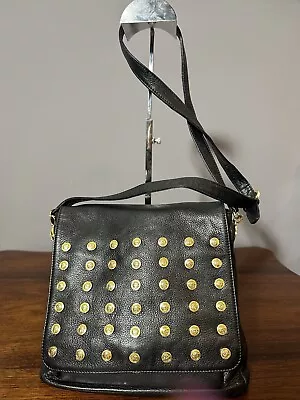 Vintage Gianni Versace Crossbody Leather With Medusa Studs • $185