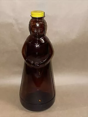 Vintage 11” Mrs. Butterworth Amber Brown Glass Syrup Bottle With Cap • $17.50