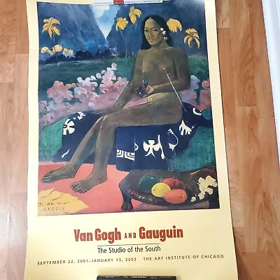 Vintage 2001 Art Institute Of Chicago Vincent Van Gogh And Gauguin Poster 24x36 • $40