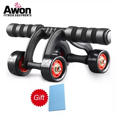 4 Wheels Power Wheel Triple AB Abdominal Roller Abs Workout Fitness Machine Gym  • $47.95