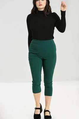 £14.99 • Buy Hell Bunny Dionne Capri 1950s Rockabilly Trousers Pants S UK 10