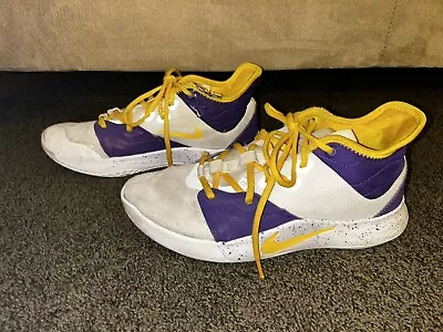 Nike Zoom Paul George PG 3 LSU Basketball Purple Gold AV7928-991 Shoes 9 Rough • $19.99