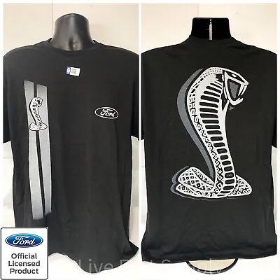 Ford Mustang T-Shirt - Black W/ Shelby Cobra Snake Logo / Emblem - Licensed • $19.99