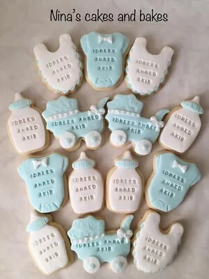 10 X Handmade Personalised Decorated Cookies Biscuits Baby Shower • £25