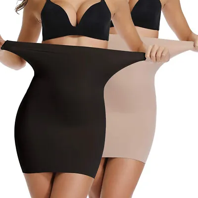 Women Ladies Body Shaper High Waist Under Skirt Tummy Control Shaping Half Slips • £8.99