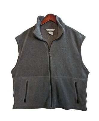 COLUMBIA Men's XL Charcoal Gray Fleece Sleeveless Vest Full Zip  • $19.99