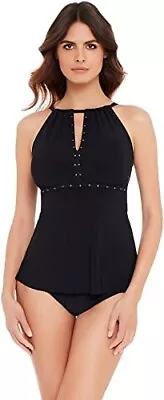 Magicsuit BLACK/MULTI Riveted Donna Tankini Swim Top US 12 • $59.55