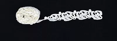 Vintage White Crochet Cutwork Swirls Circles Trim 1.25 Inches Wide 3 Yards Long • $9.99