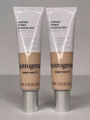 2 Neutrogena Radiant Tinted Face Moisturizer- Sheer Ivory 10 M  1.1 Fl. Oz. • $19